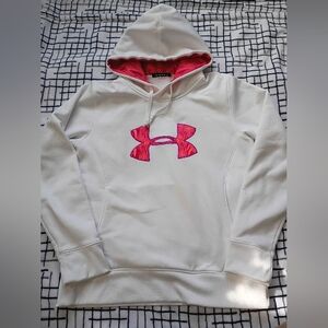 Under Armour White Pink Athletic Hoodie TWO SMALL FLAWS, NWOT, SIZE UNKNOWN